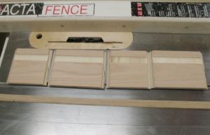 Dado cut inside box, dust check material in foreground