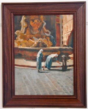 Nuns at the Fountain by Diane Eugster